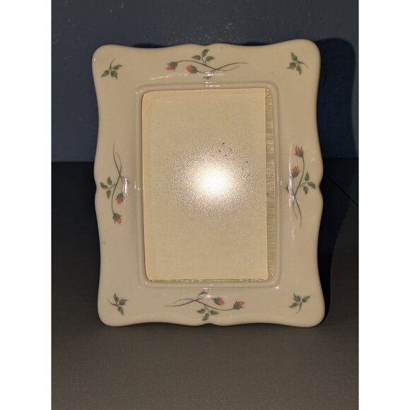 Lenox Rose Manor Pink Porcelain Picture Frame 4" x 6" - Picture 1 of 4